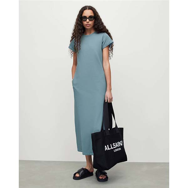 Allsaints Australia Womens Anna Maxi Dress Blue Slate AU82-138